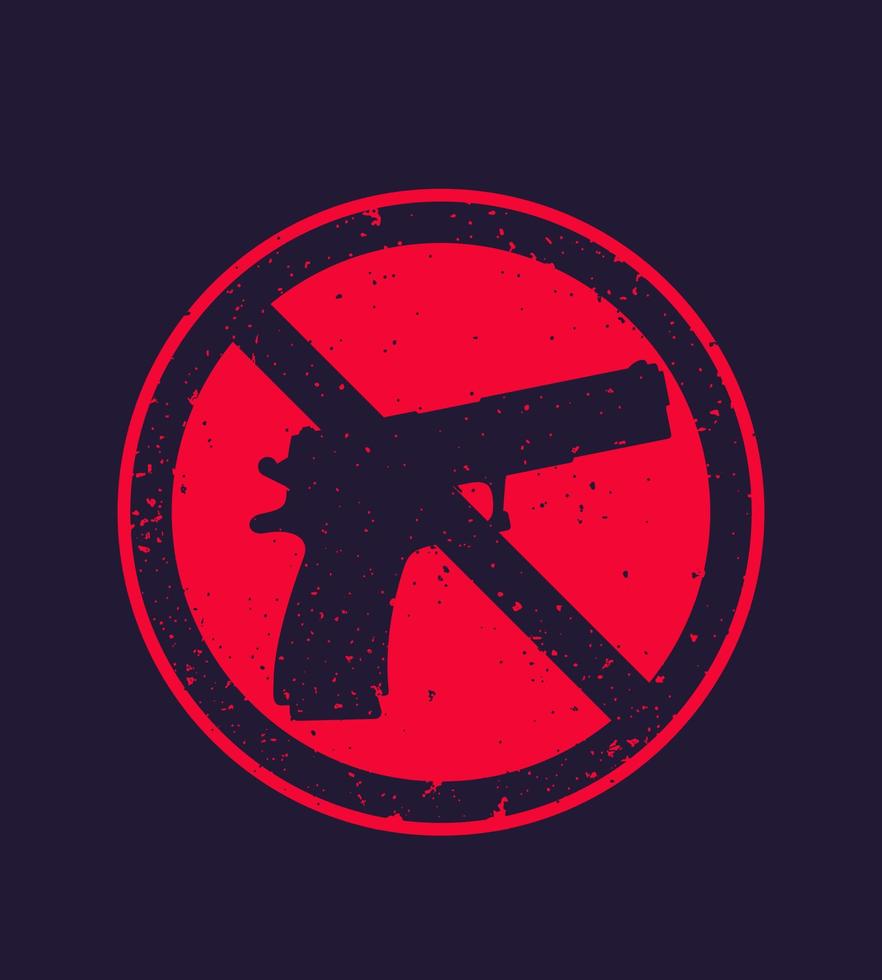 no guns sign with pistol vector