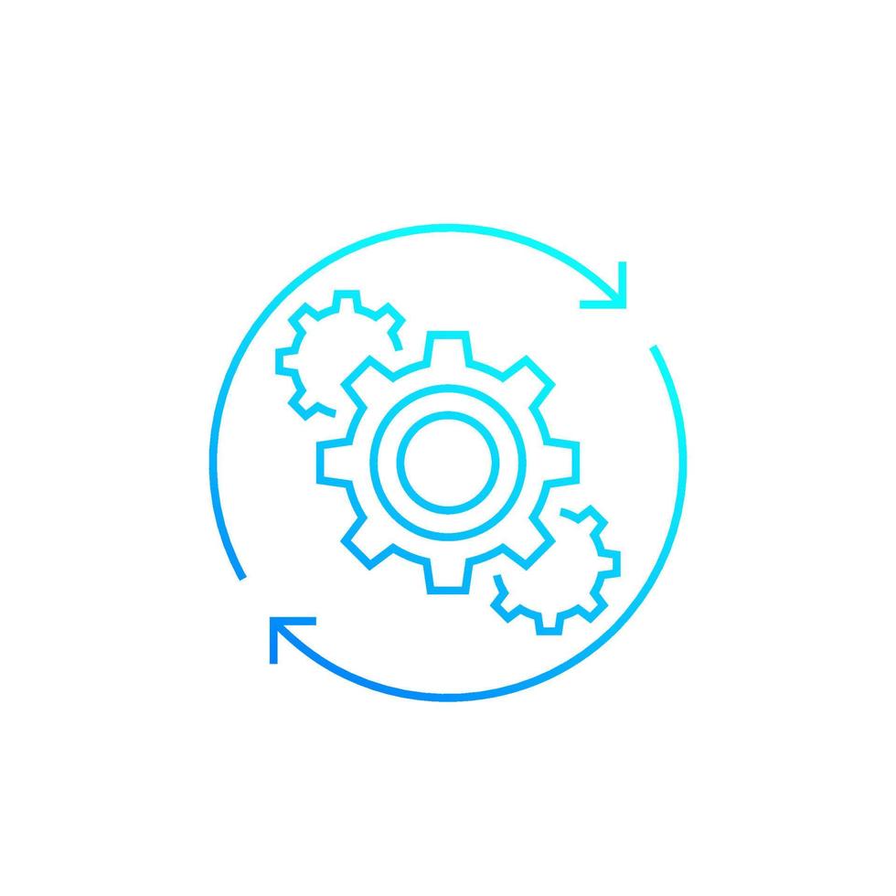 Operations line icon with cogwheels vector