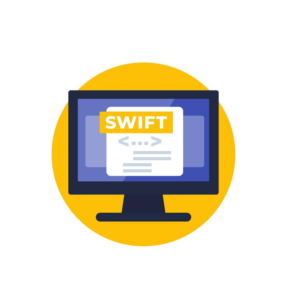 Swift programming, coding vector flat icon
