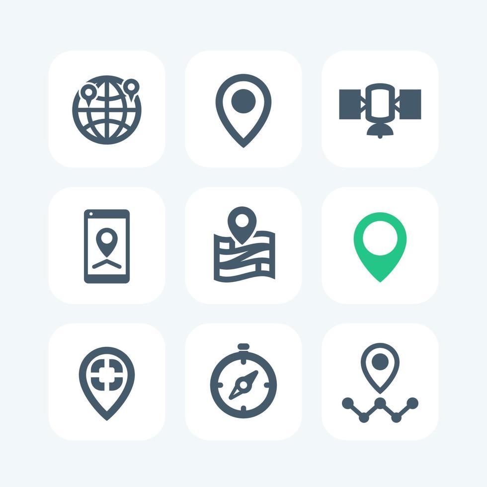navigation icons isolated on white vector