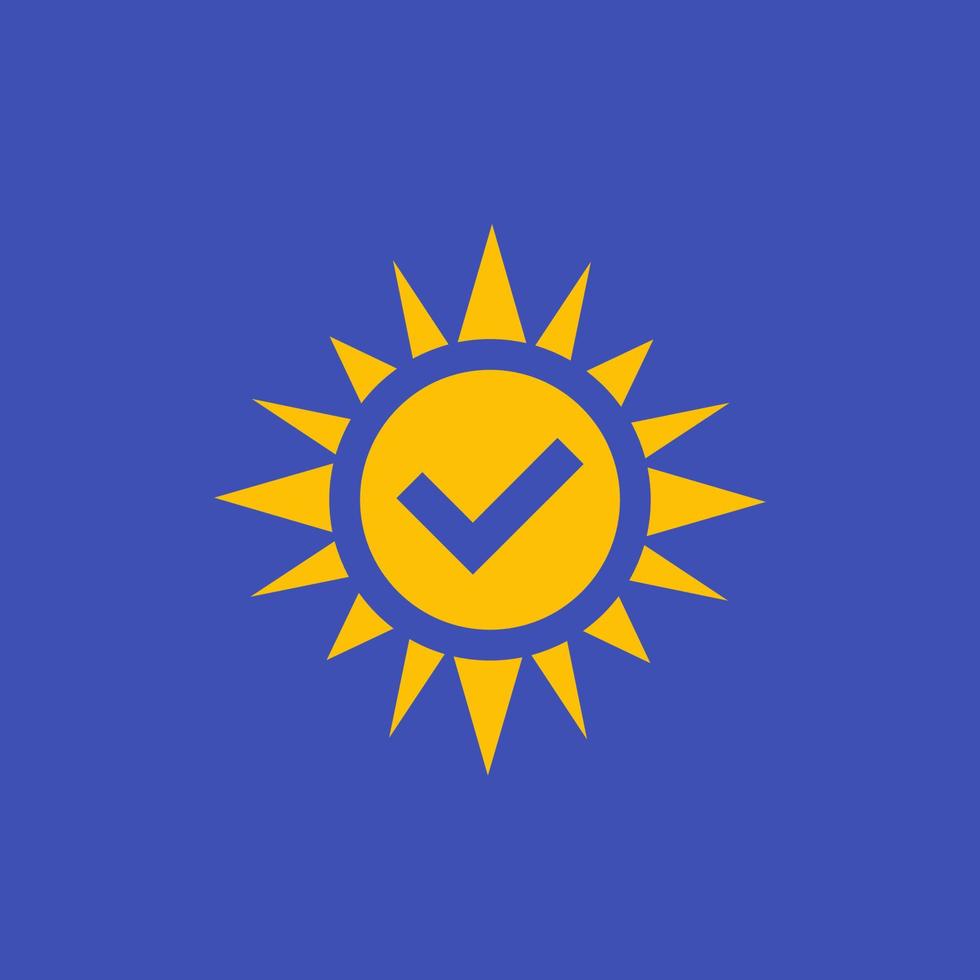 solar energy icon with checkmark vector