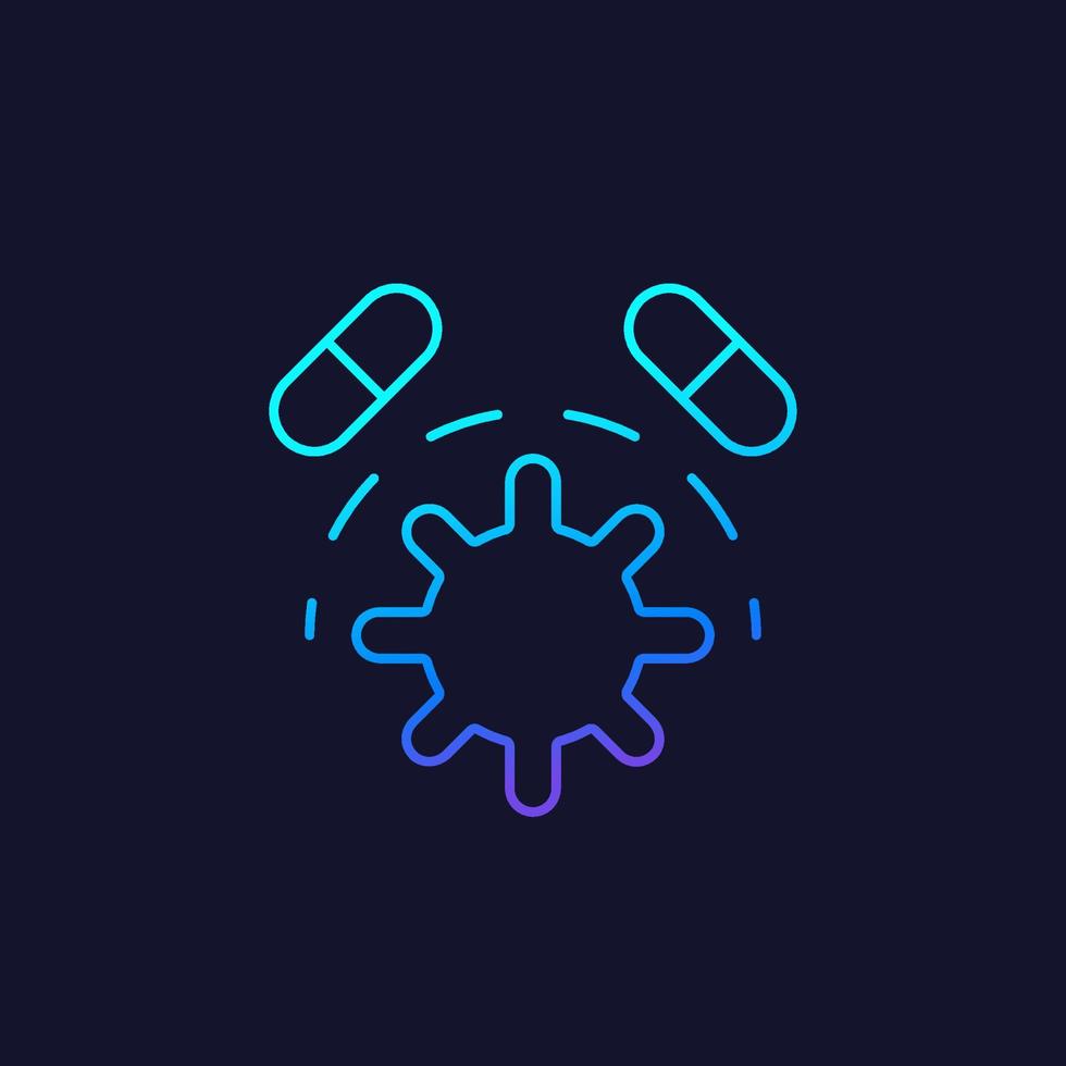 antibiotic resistance vector icon, linearantibiotic resistance vector icon, linear