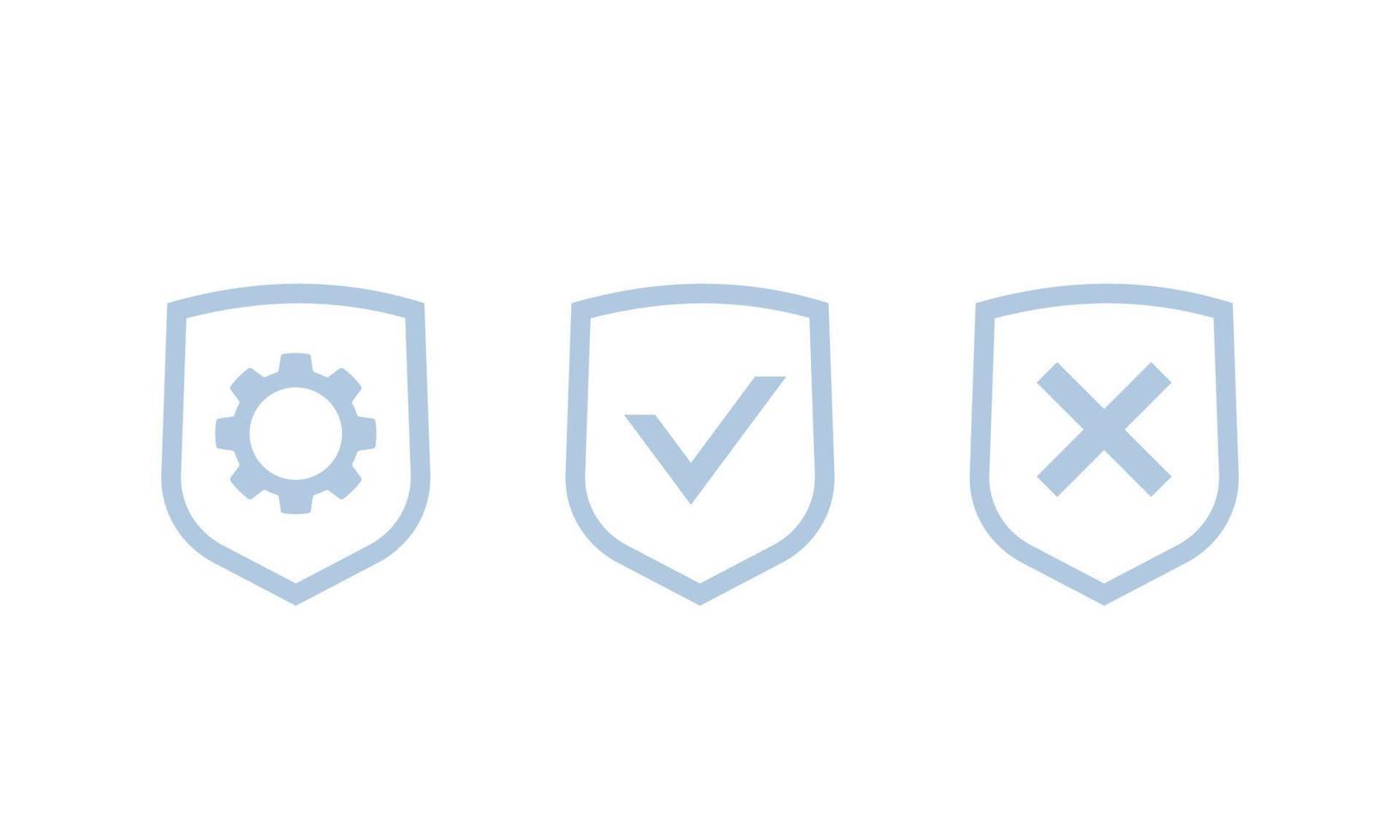 iconos de control de protección de privacidad vector