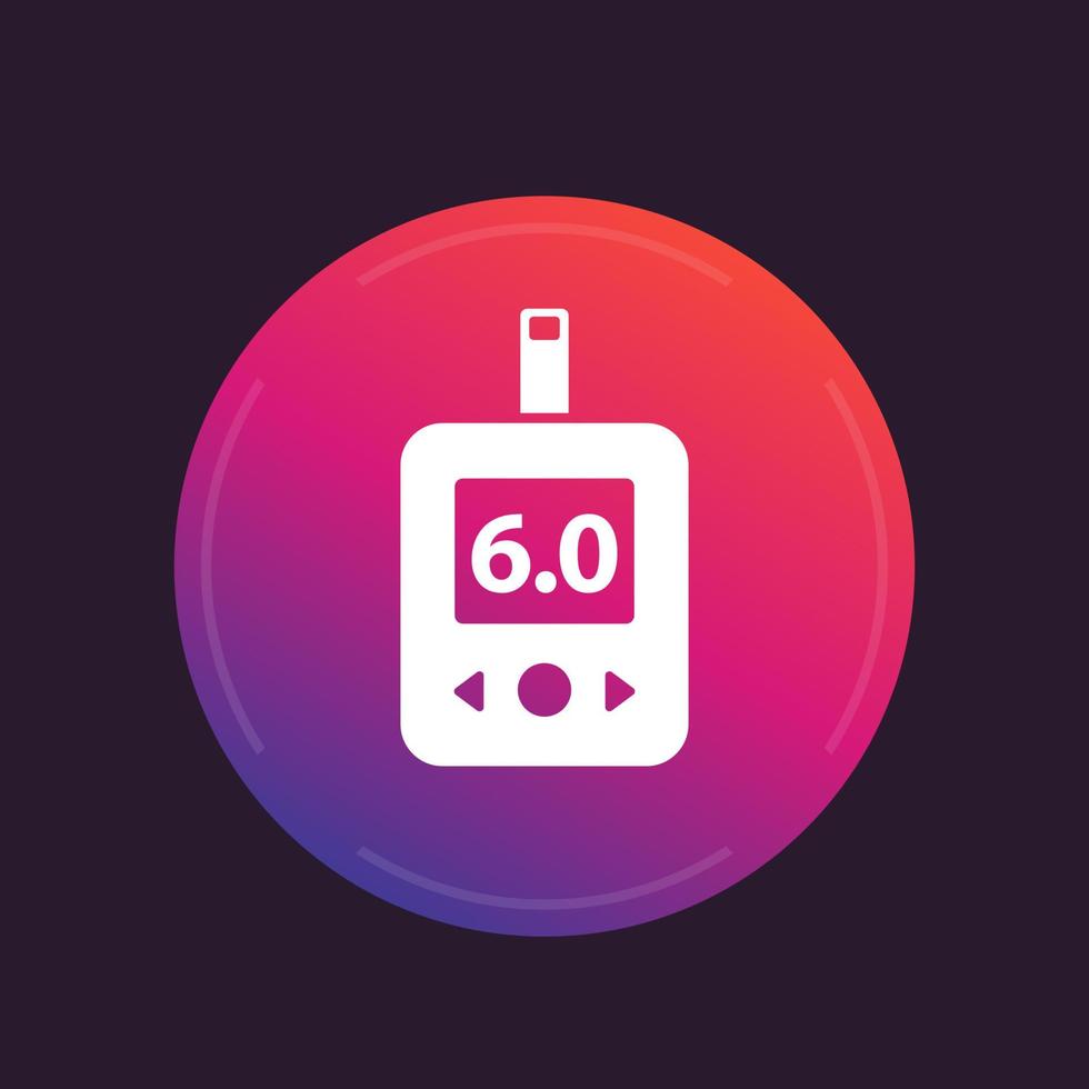 Glucose meter, glucometer icon, blood sugar test vector