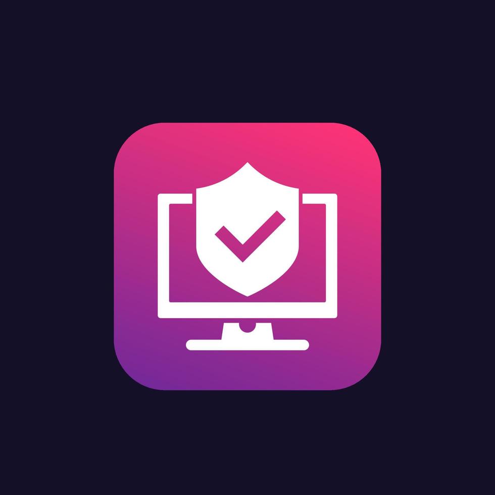 computer security icon for apps and web vector