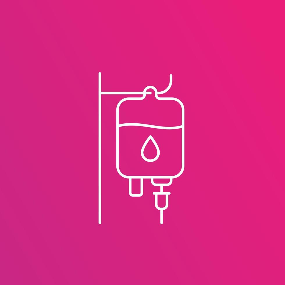 iv bag, medical drip line icon vector