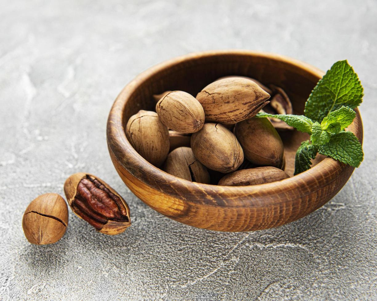 Pecan nuts on a table photo