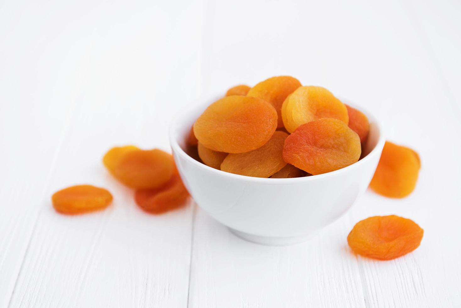 Dried apricots on a table photo
