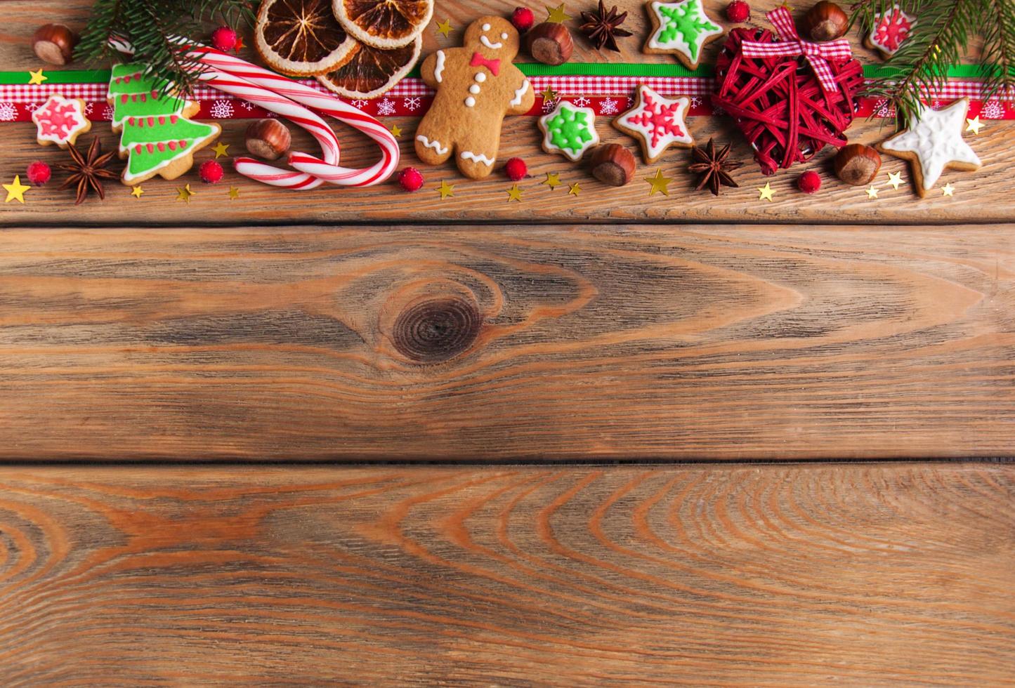 Christmas ginger and honey colorful cookies photo