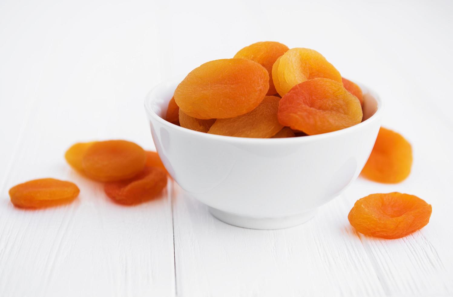 Dried apricots on a table photo