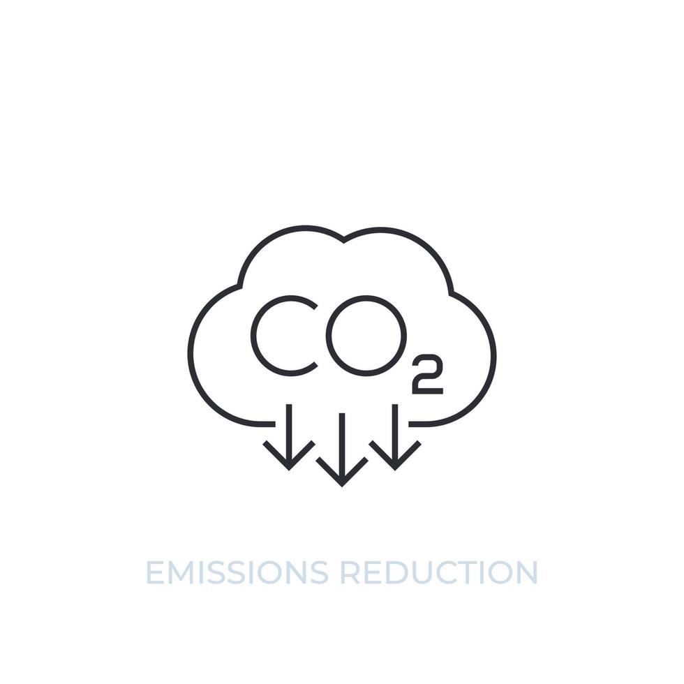 co2, reducción de emisiones de carbono, icono de línea vectorial vector