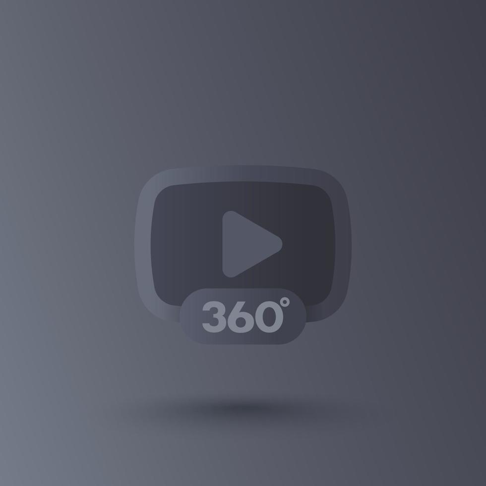360 degrees video player vector icon for apps and web