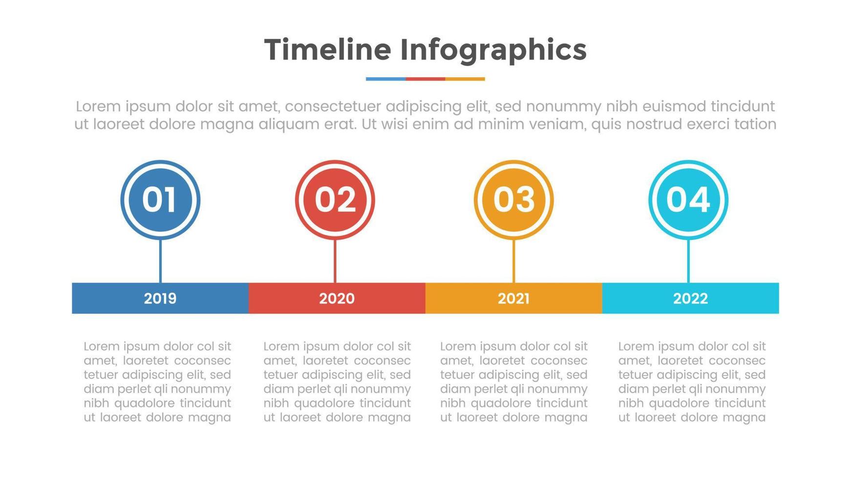 timeline infographic concept for slide presentation with four 4 step vector