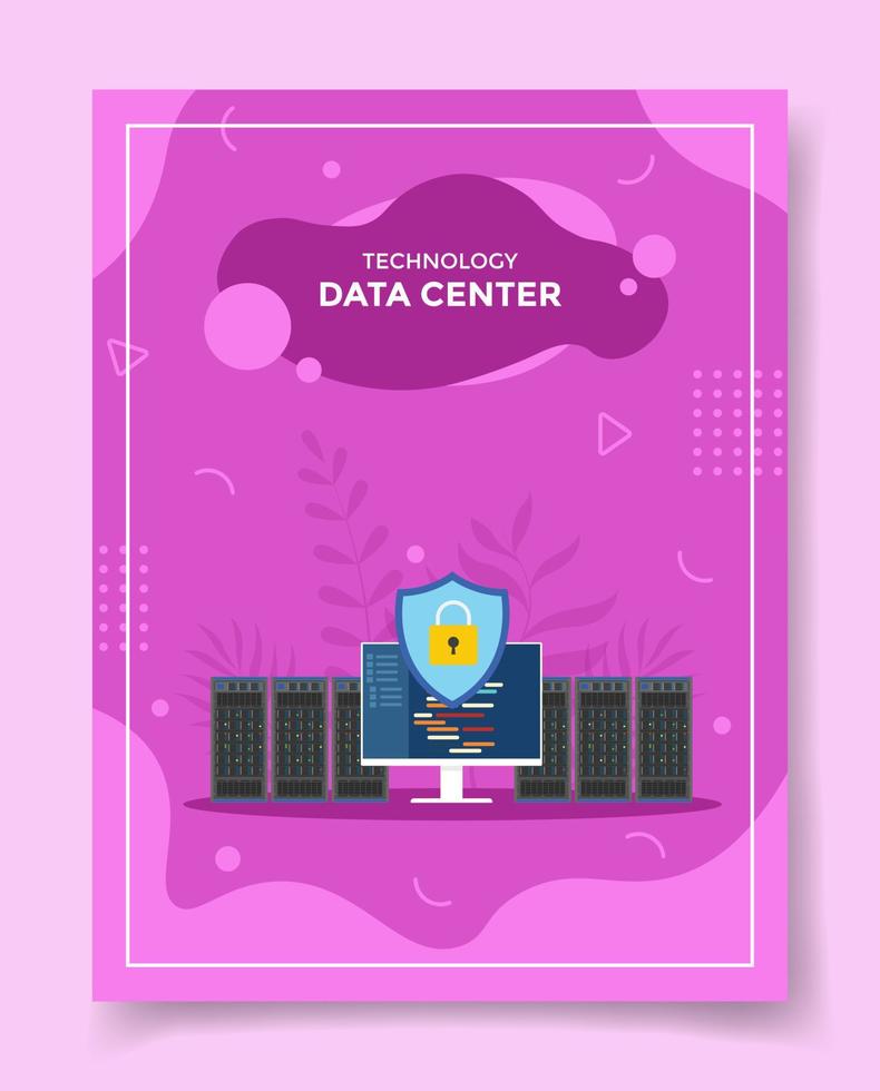 data center technology for template of banners, flyer, books, and magazine cover vector