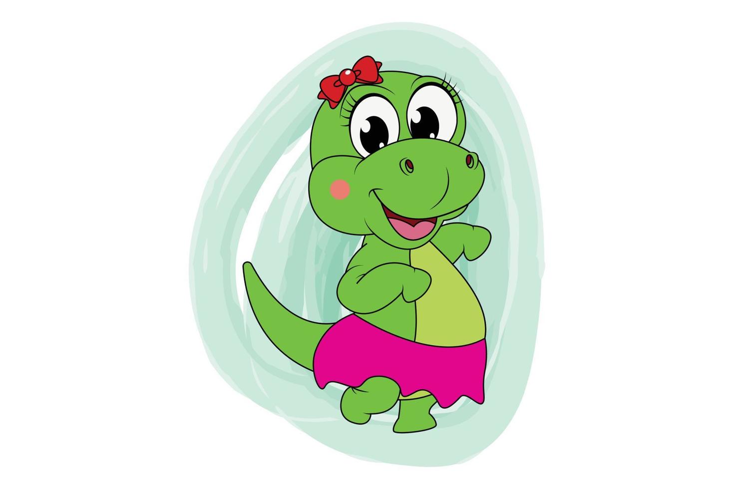 cute dinosaur animal cartoon vector graphic