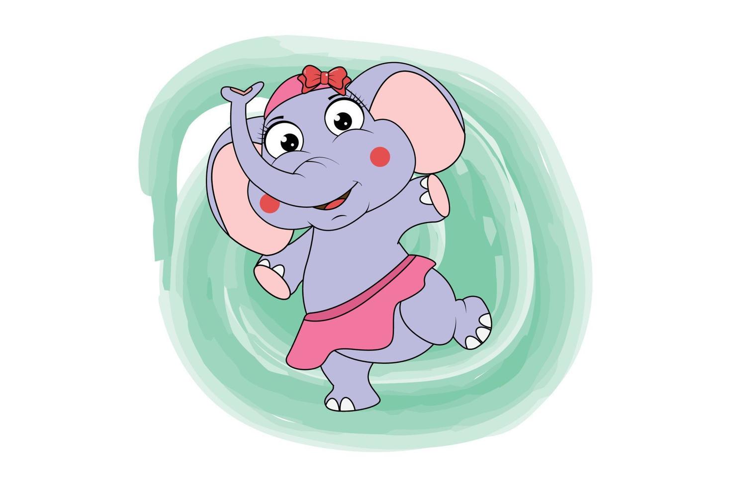 cute elephant animal cartoon vector graphic