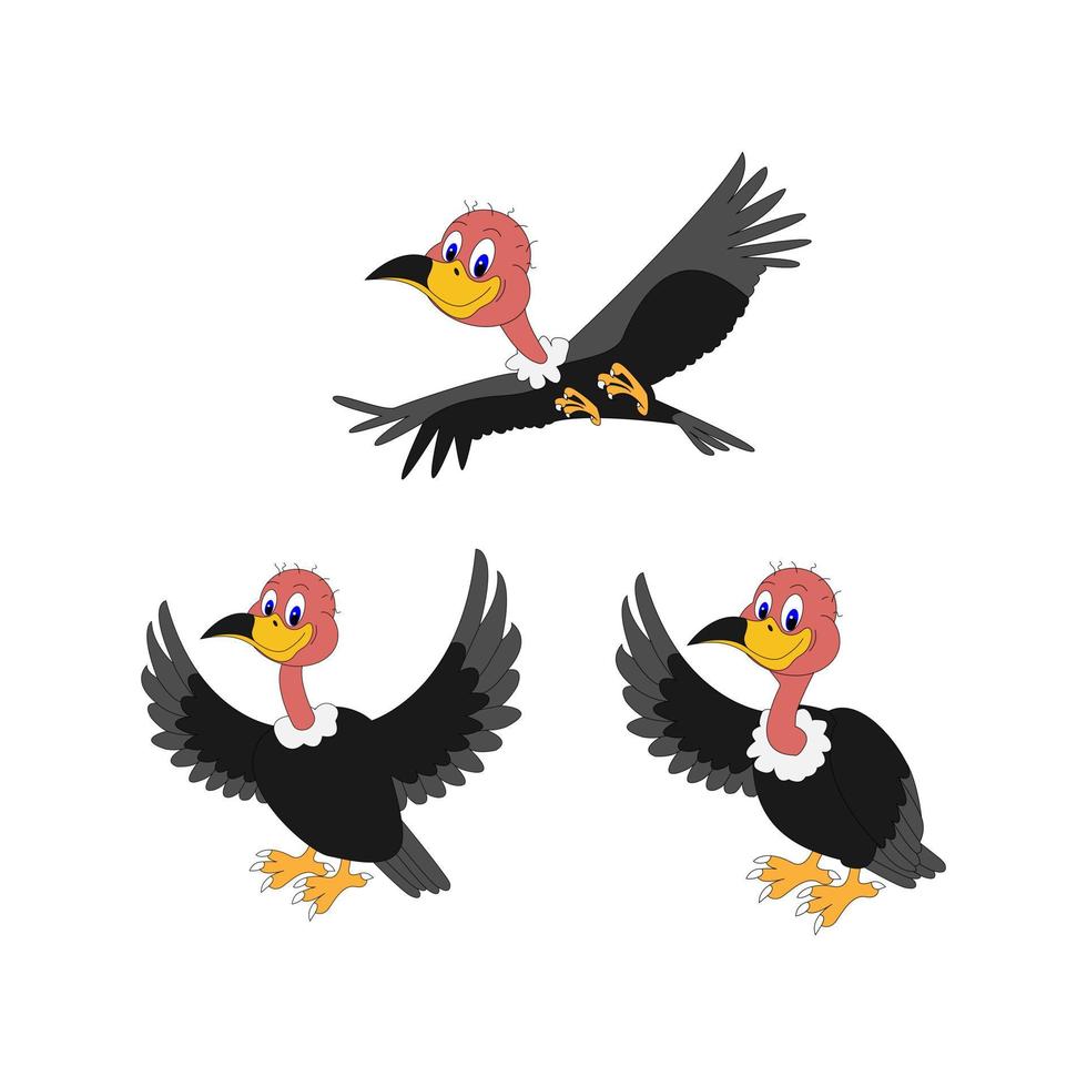 cute vulture animal cartoon vector graphic