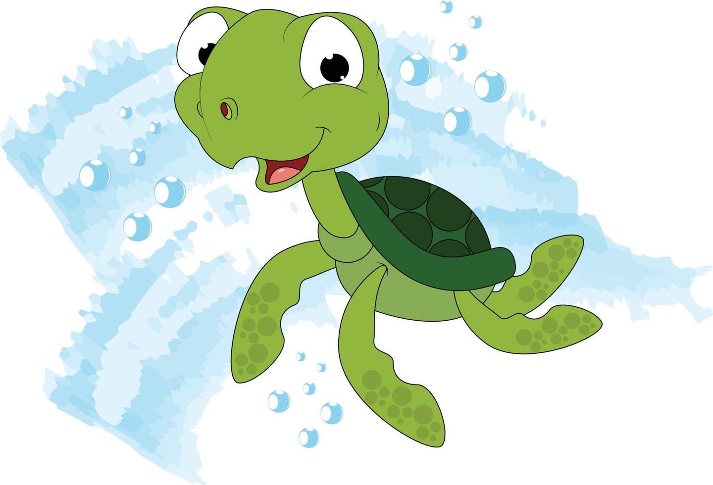 lindo gráfico vectorial de dibujos animados de animales de tortuga vector