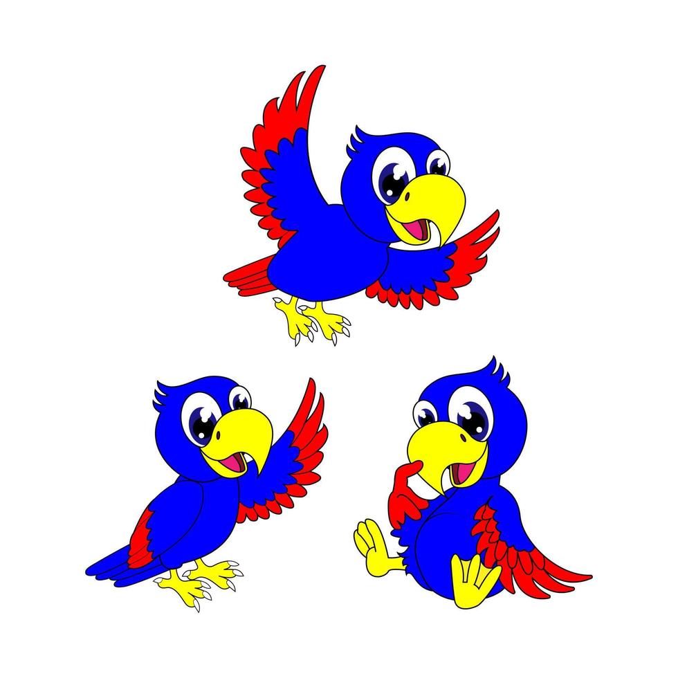 cute parrot animal cartoon vector graphic