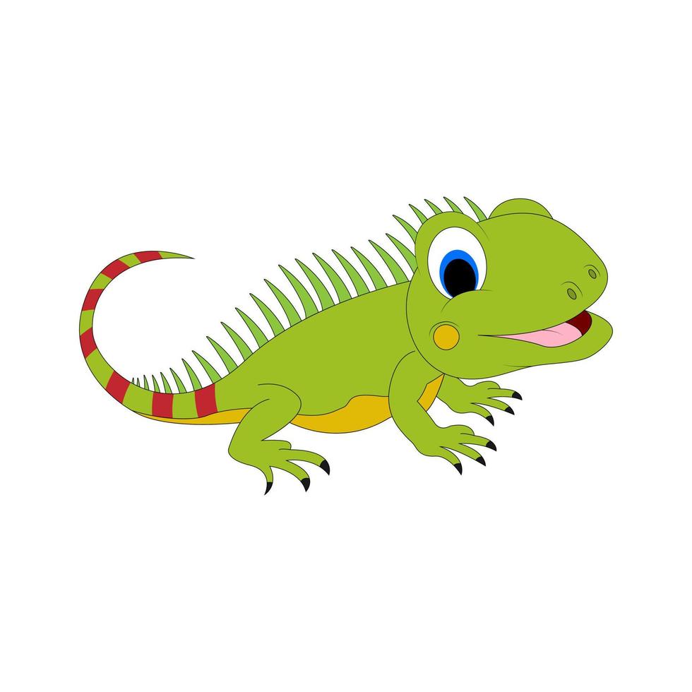 lindo gráfico vectorial de dibujos animados de animales de iguana vector