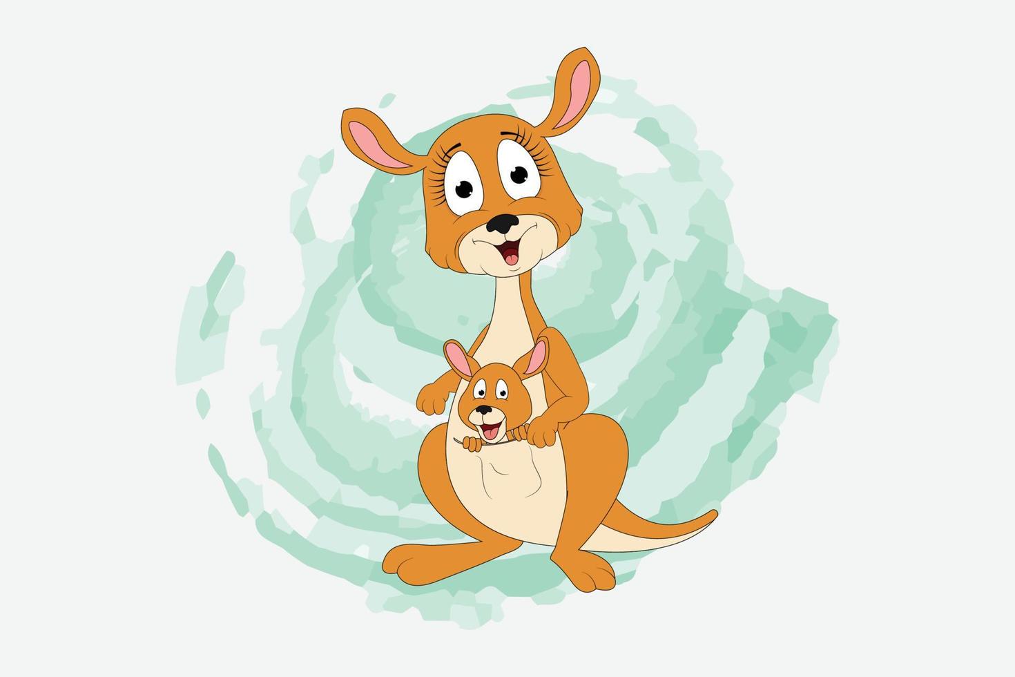 cute kangaroo animal cartoon vector graphic
