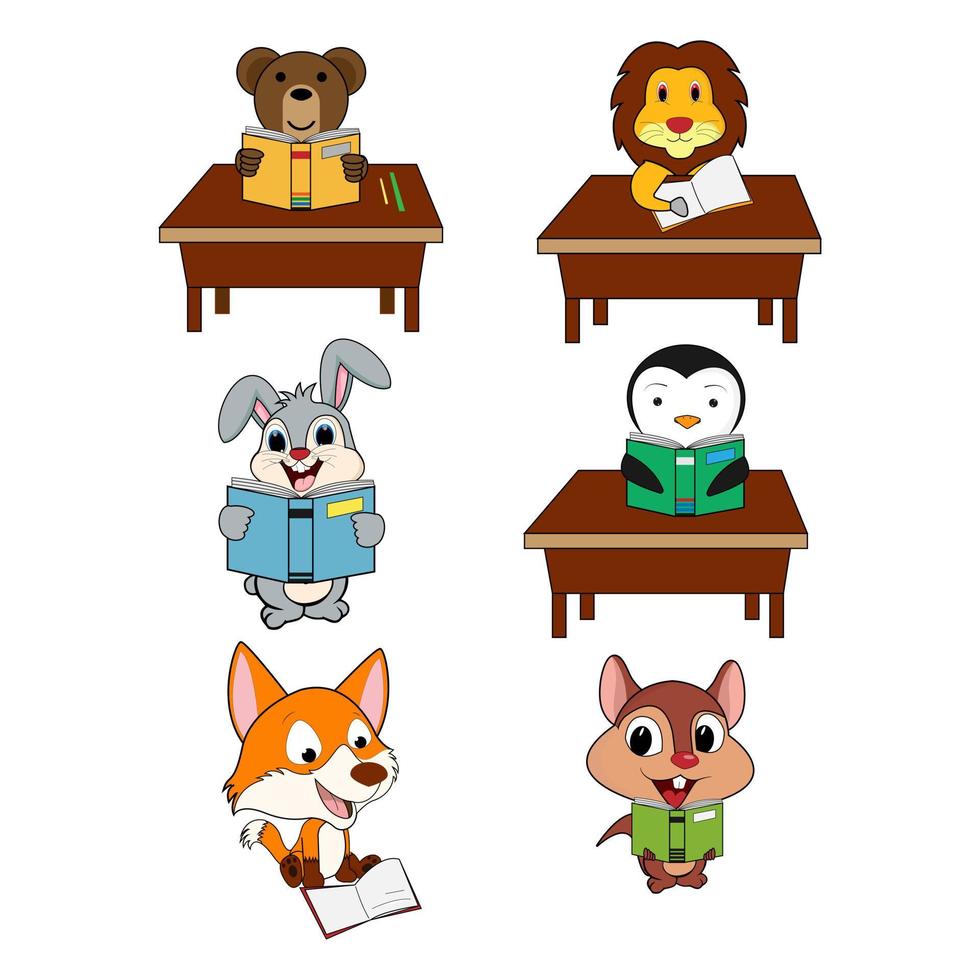 gráfico vectorial de dibujos animados de animales lindos vector