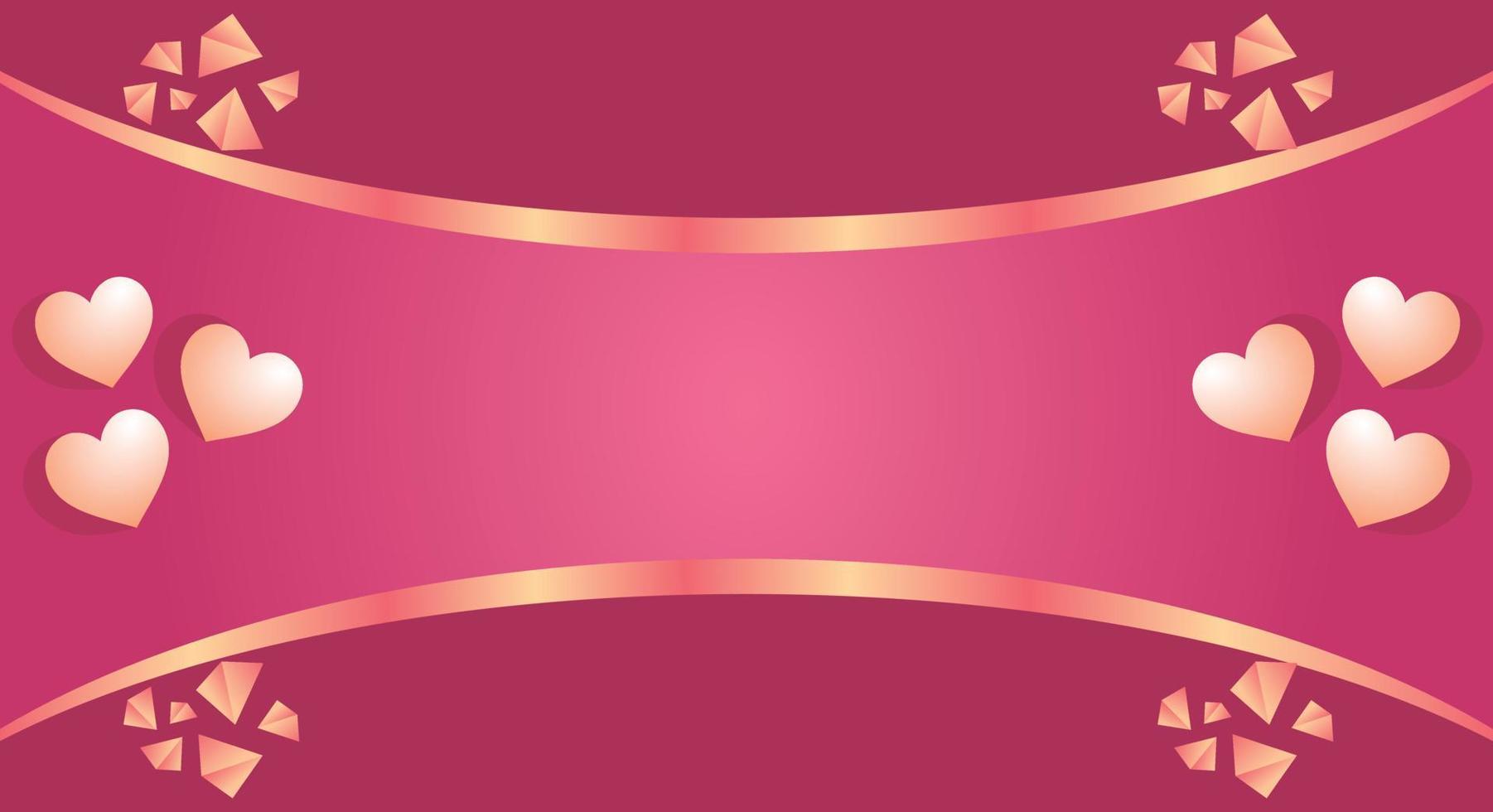 banner de fondo amable y romántico para la celebración del día de san valentín con área de espacio de copia vector