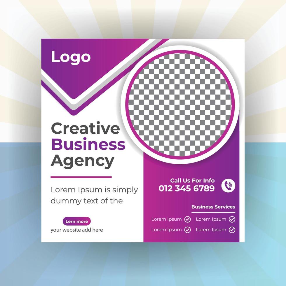 Creative business marketing promotion social media post, Digital web banner design vector