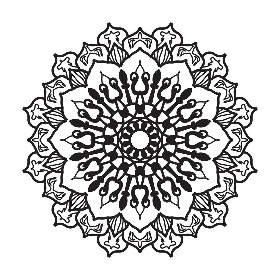 Circular pattern in form of mandala for Henna  Mehndi  tattoo  decoration. Decorative ornament in ethnic oriental style. Coloring book page. vector