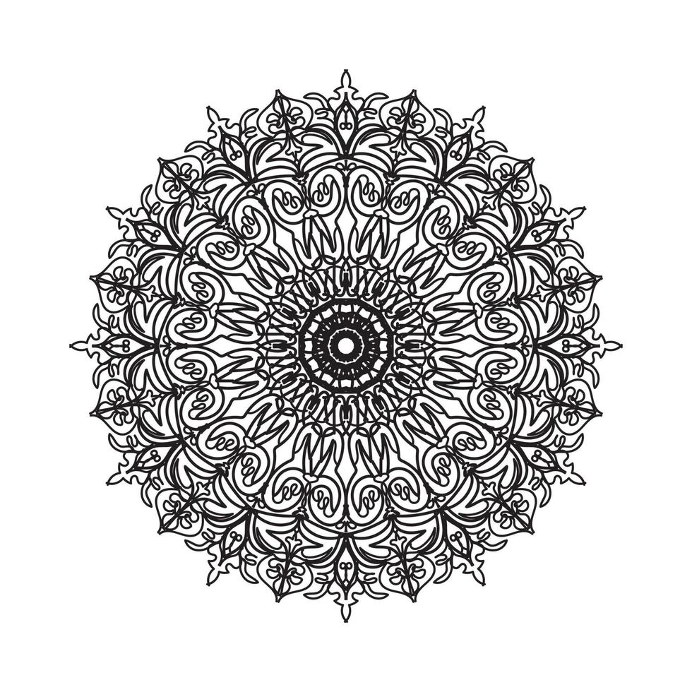 Circular pattern in form of mandala for Henna  Mehndi  tattoo  decoration. Decorative ornament in ethnic oriental style. Coloring book page. vector