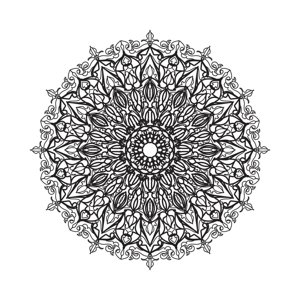 Circular pattern in form of mandala for Henna  Mehndi  tattoo  decoration. Decorative ornament in ethnic oriental style. Coloring book page. vector