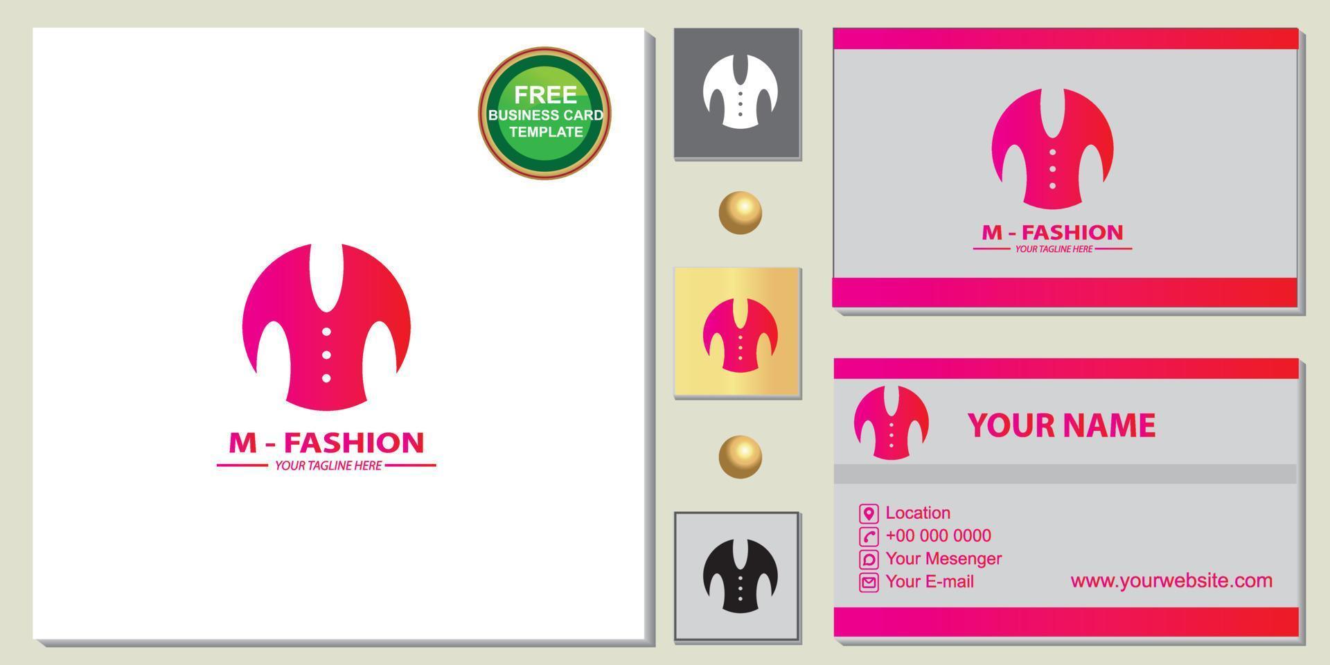Simple circle fashion logo, free elegant business card template vector eps 10