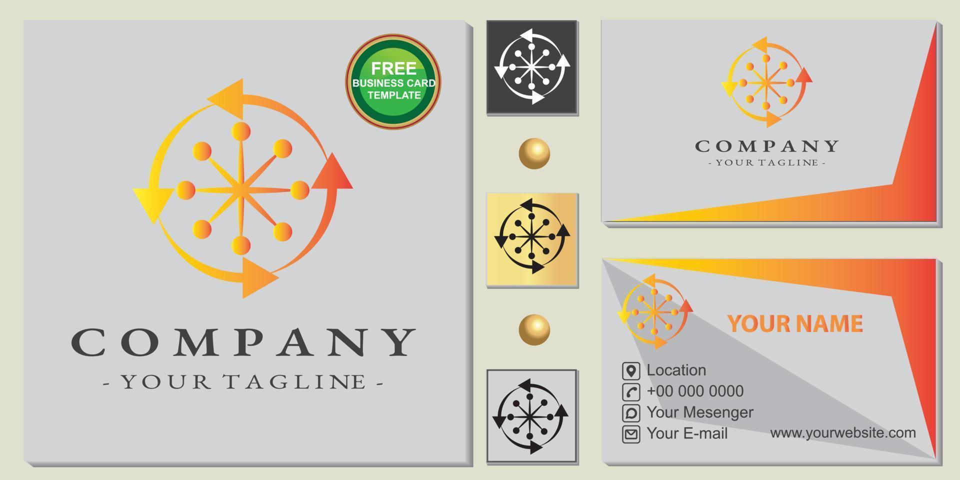 Circle arrow logo, free elegant business card template vector eps 10