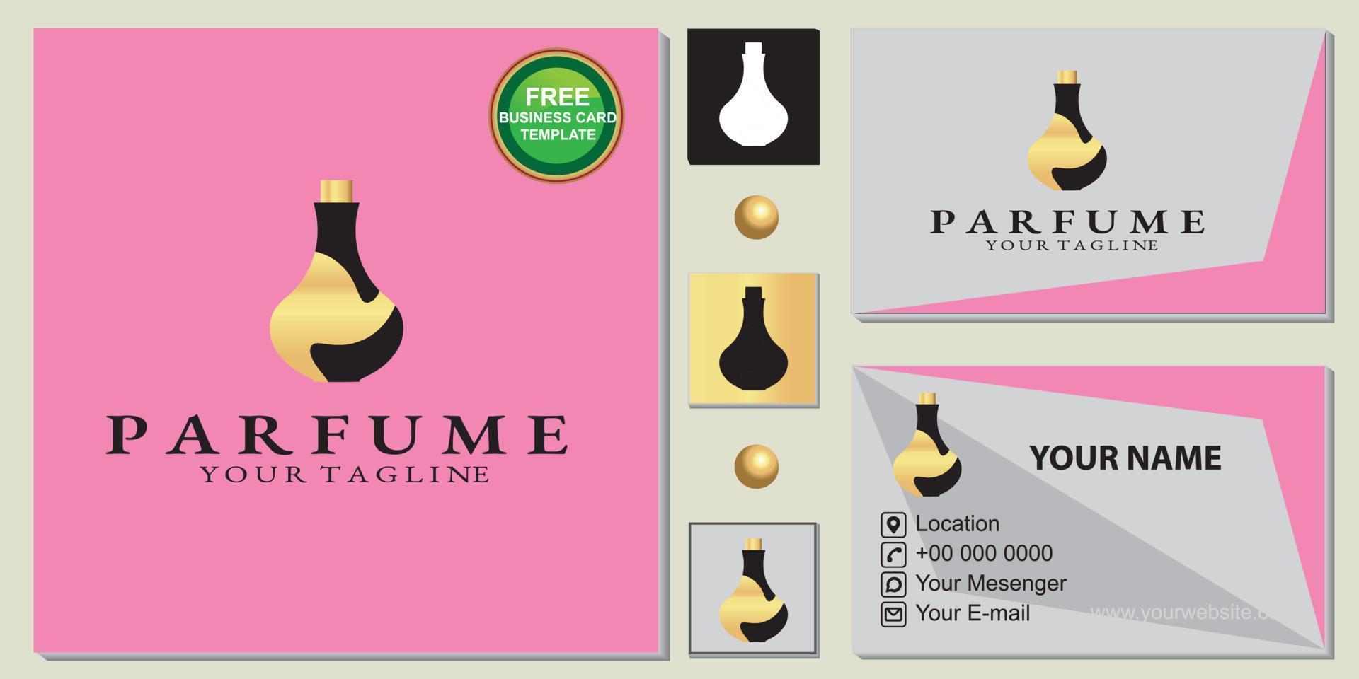 Luxury elegant parfume logo, simple, free premium business card template vector eps 10