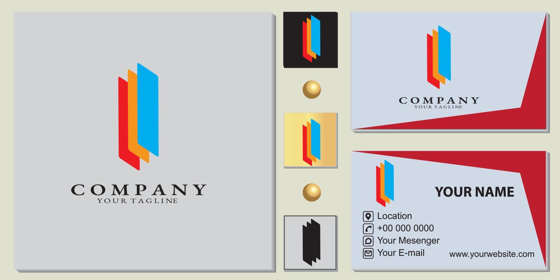 plantilla premium de logotipo de empresa abstracta con elegante tarjeta de visita vector eps 10