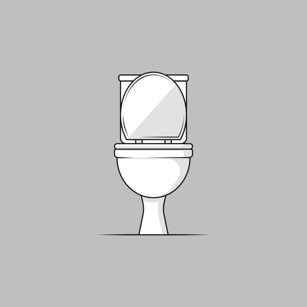 White toilet cartoon style illustration vector