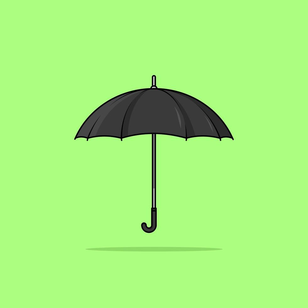 Black umbrella cartoon style illustration vector