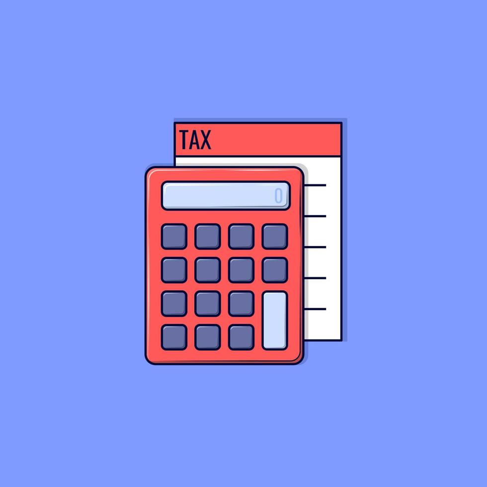 Calculating for Income Tax illustration. Object icon concept isolated vector. vector