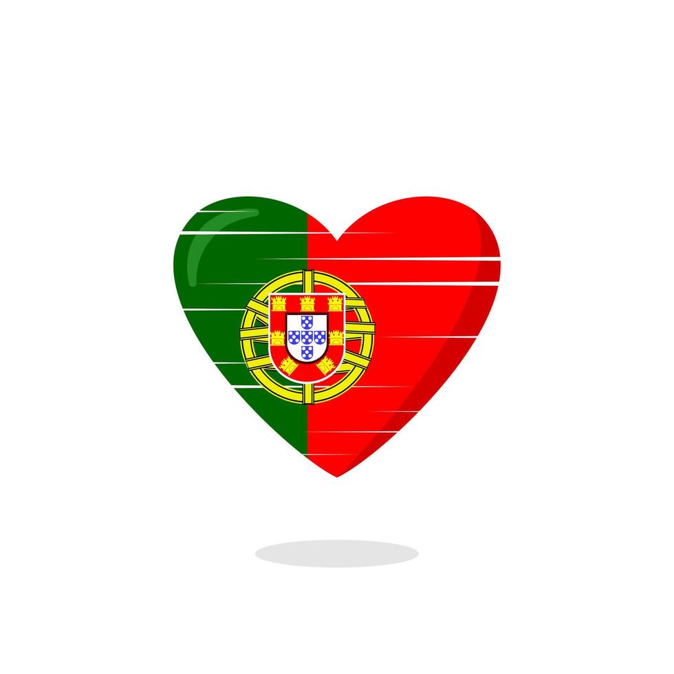 ilustración de amor en forma de bandera de portugal vector