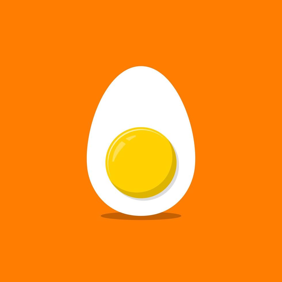 Poached egg cartoon style icon illustration vector
