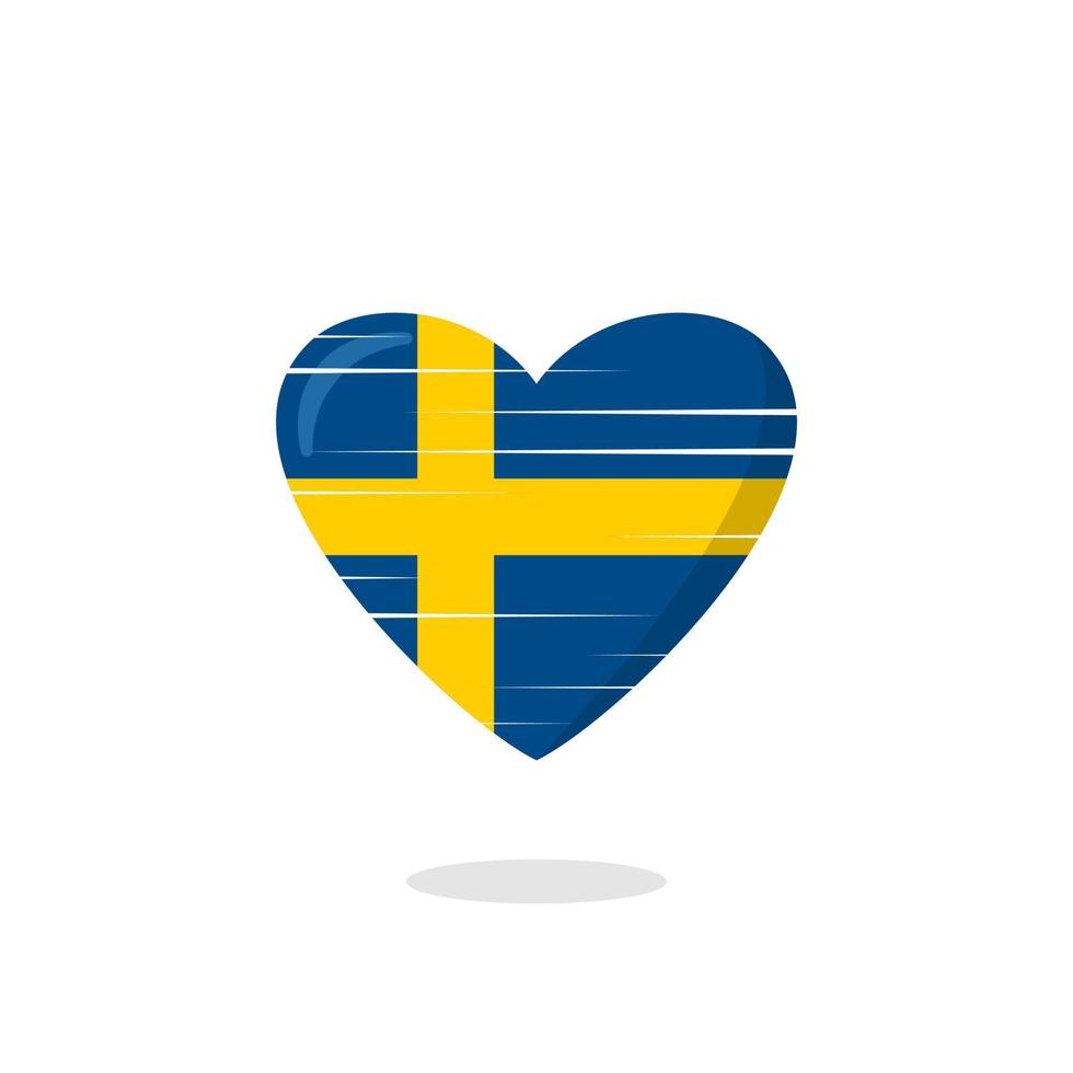 Sweden flag shaped love illustration vector