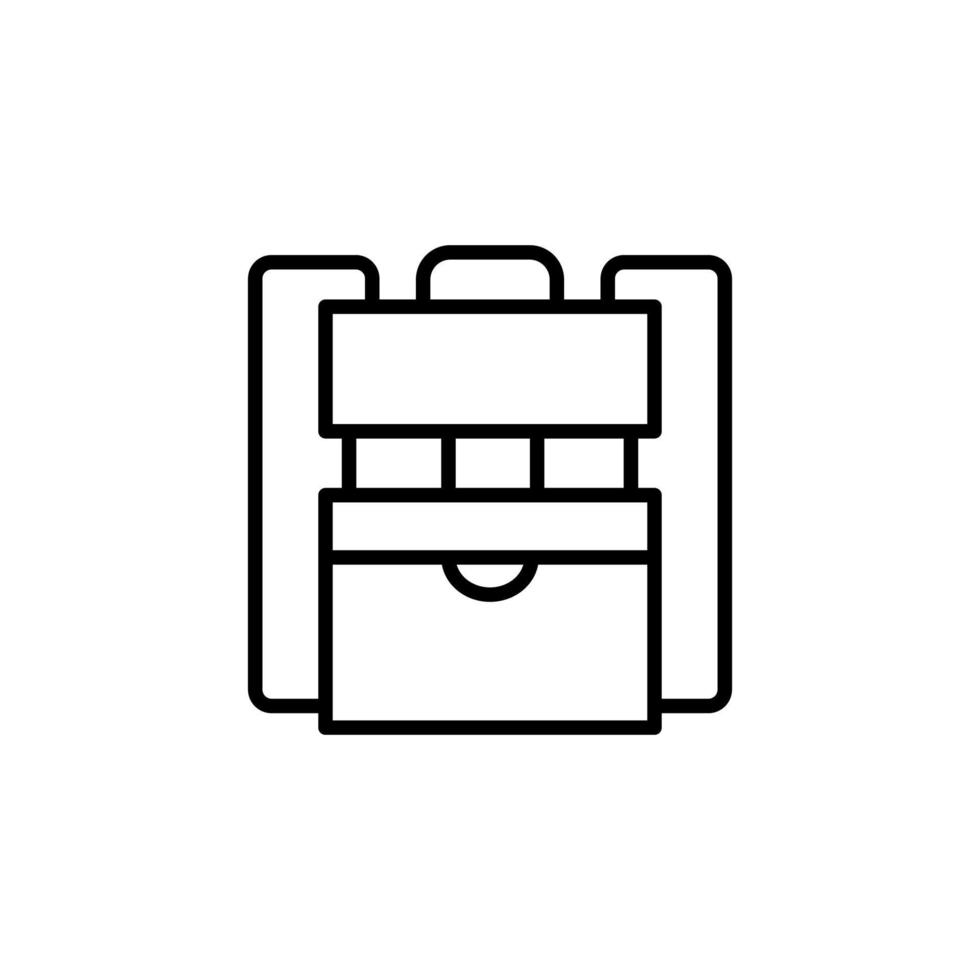 Backpack, School, Rucksack, Knapsack Line Icon, Vector, Illustration, Logo Template. Suitable For Many Purposes. vector