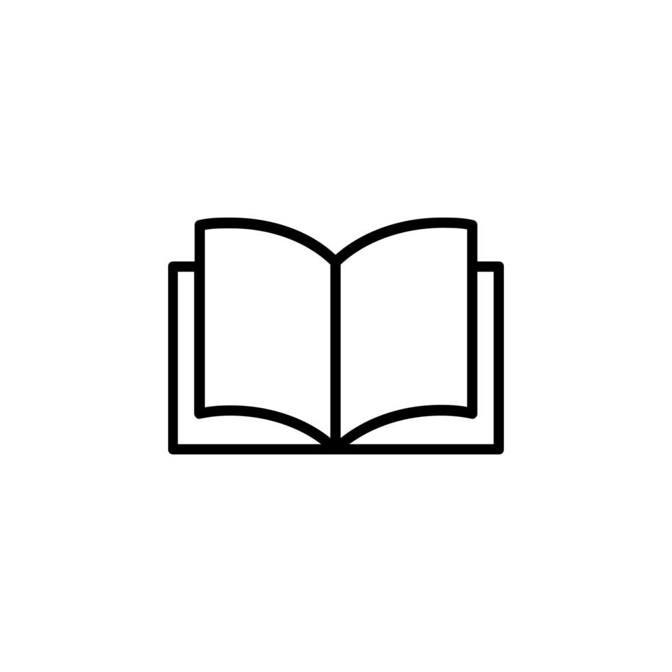 libro, lectura, biblioteca, icono de línea de estudio, vector, ilustración, plantilla de logotipo. adecuado para muchos propósitos. vector