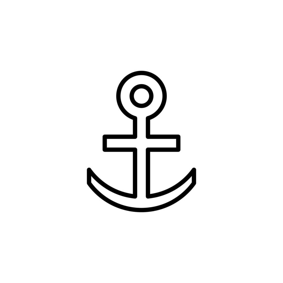 Anchor, Port Line Icon, Vector, Illustration, Logo Template. Suitable For Many Purposes. vector