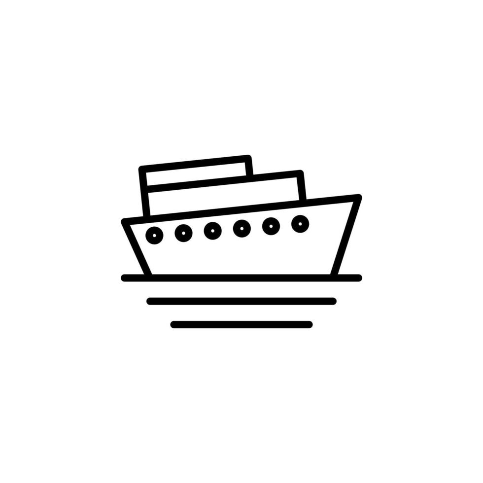 Ship, Boat, Sailboat Line Icon, Vector, Illustration, Logo Template. Suitable For Many Purposes. vector