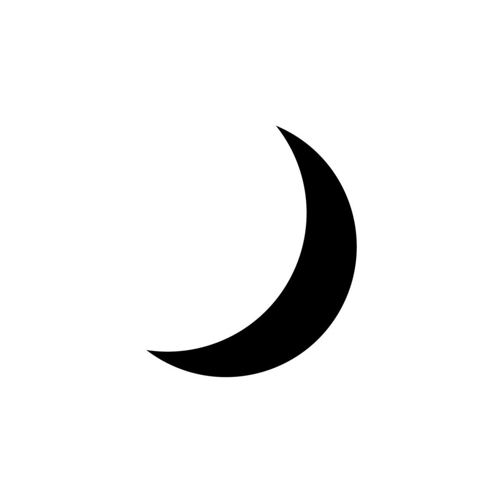 Moon, Night, Moonlight, Midnight Solid Icon, Vector, Illustration, Logo Template. Suitable For Many Purposes. vector