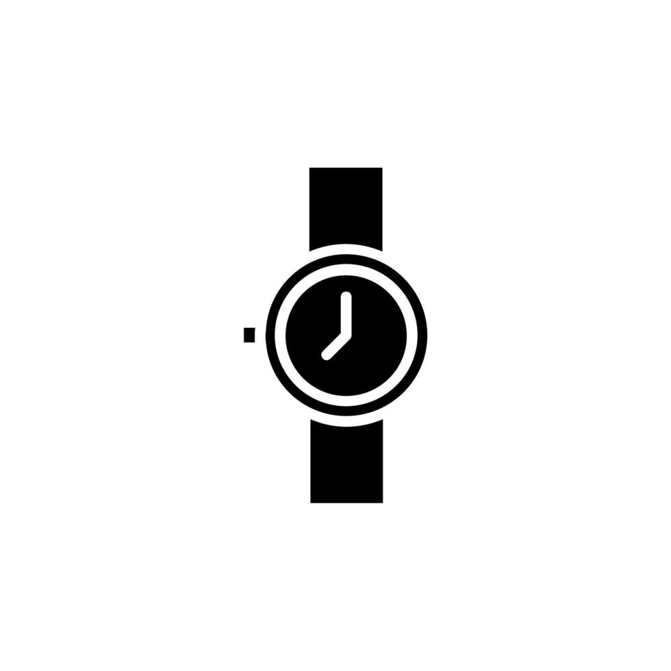 Watch, Wristwatch, Clock, Time Solid Icon, Vector, Illustration, Logo Template. Suitable For Many Purposes. vector