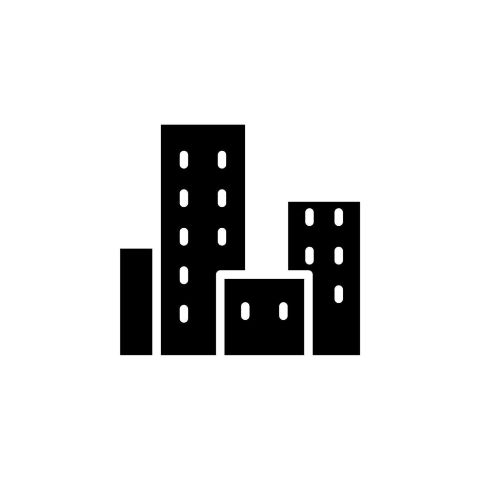 City, Town, Urban Solid Icon, Vector, Illustration, Logo Template. Suitable For Many Purposes. vector