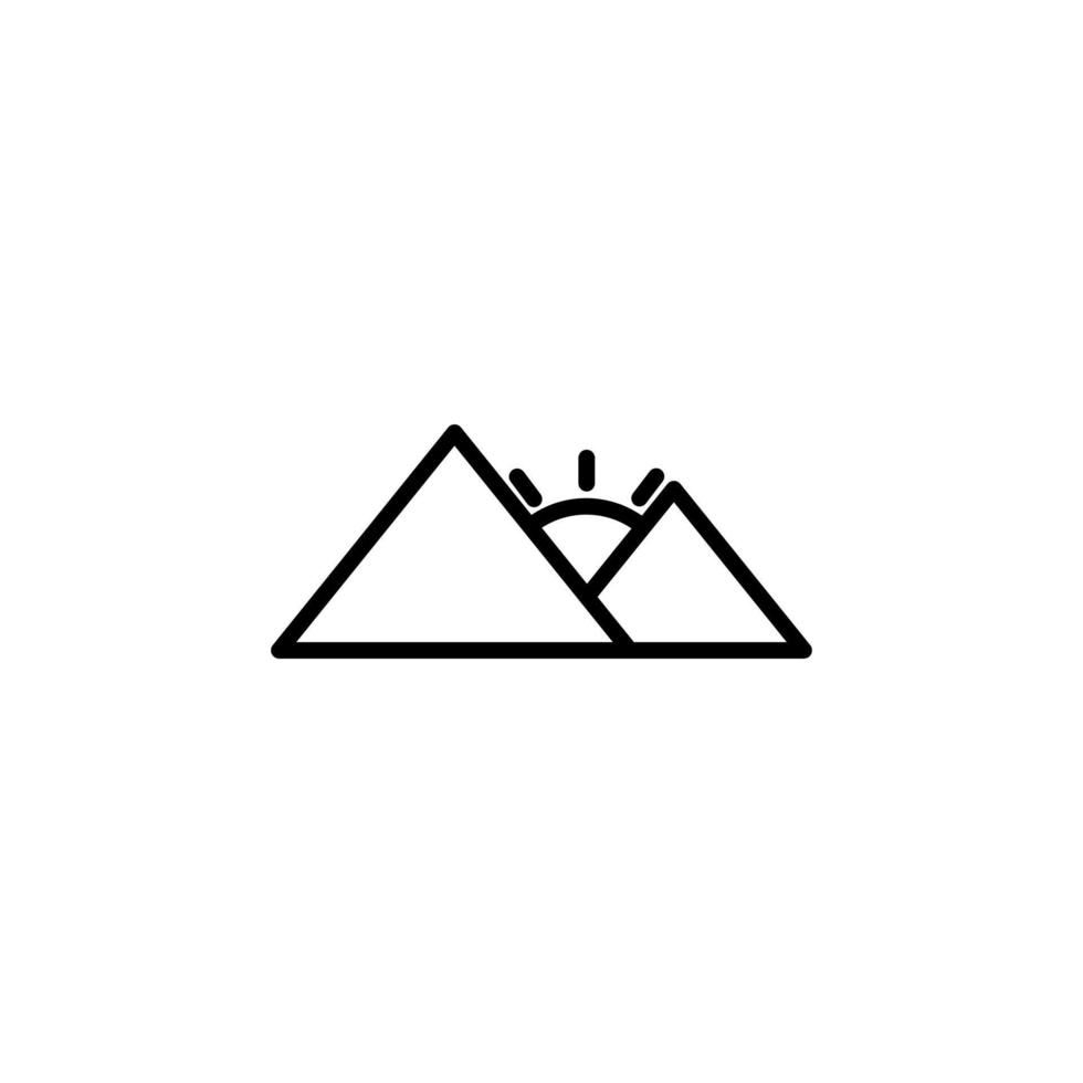 Mountain, Hill, Mount, Peak Line Icon, Vector, Illustration, Logo Template. Suitable For Many Purposes. vector