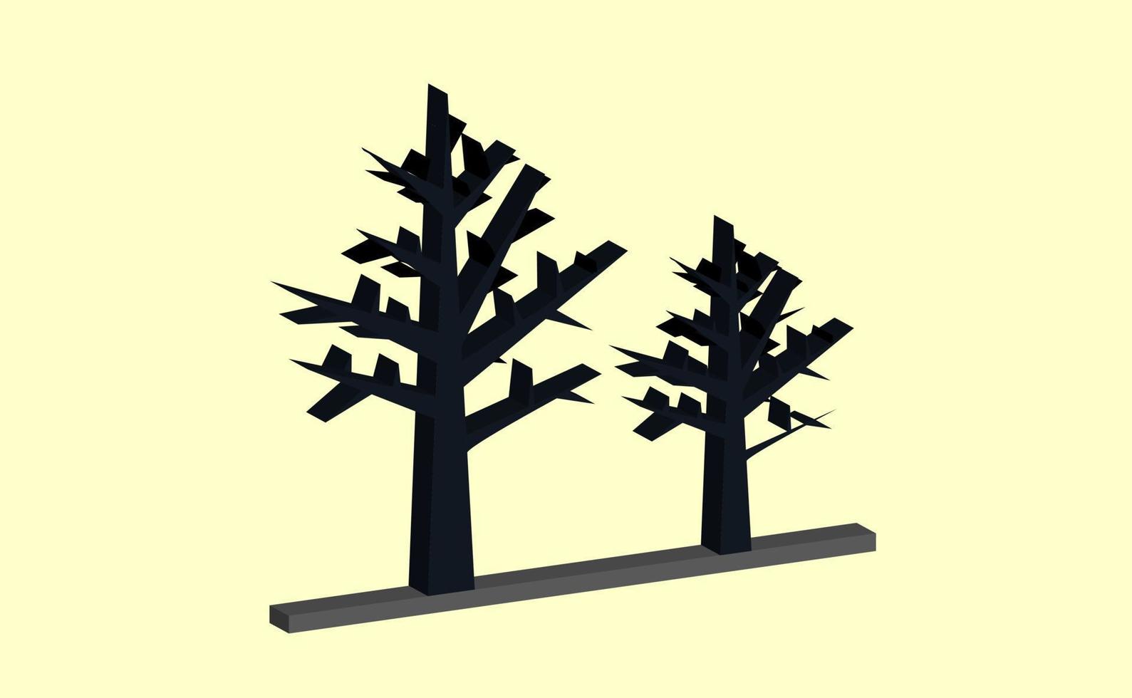 Vector 3d icon black tree on night theme, best for your property decoration image